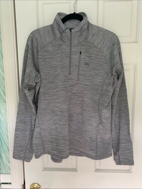 Outdoor Research unisex Heather Gray Half-Zip Performance Pullover—sales sample